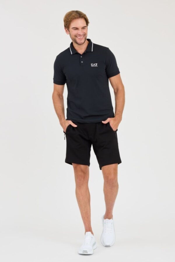 EA7 Granatowa męska koszulka polo