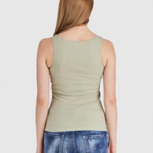 GUESS Jasnozielony top damski z logo z koralików