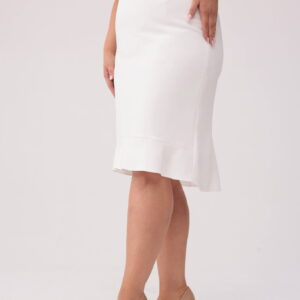 Elegancka ołówkowa spódnica Amelia w kolorze ecru PLUS SIZE XXL OVERSIZE WIOSNA