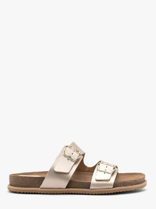 Platynowe płaskie klapki damskie