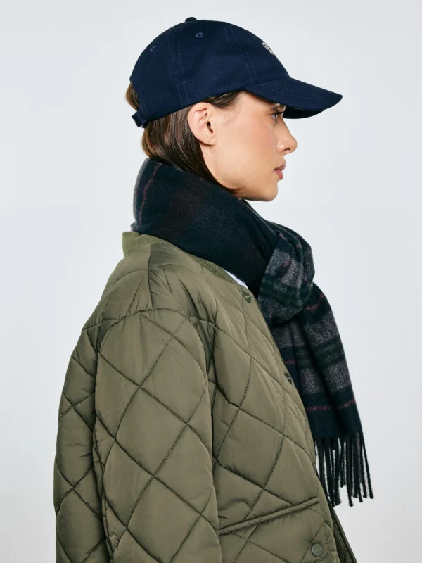 Szal w kratę granatowy Remi 403