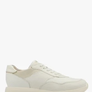 Białe sportowe półbuty z platynową wstawką na pięcie