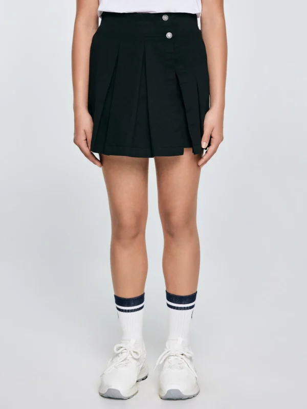 Spódnico-szorty dziewczęce rozkloszowane czarne Kardilana 906