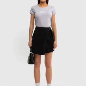 Koszulka damska z logo BIG STAR na piersi fioletowa Avalyntia 500