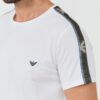 EMPORIO ARMANI Biały męski t-shirt bande logo