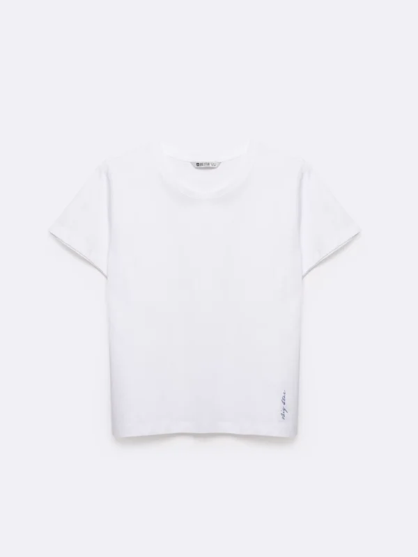 Koszulka chłopięca z krótkim rękawem biała Basser 101