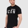 DSQUARED2 Czarny t-shirt męski z dużym logo icon
