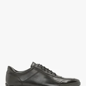 Czarne półbuty męskie z przeszyciami na cholewce