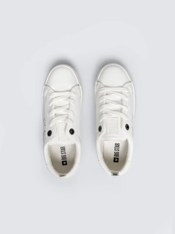 Trampki dziewczęce ze skóry ekologicznej białe KK374222 101