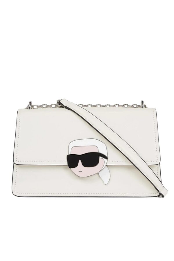KARL LAGERFELD Biała torebka K/ikonik 2.0 Leather