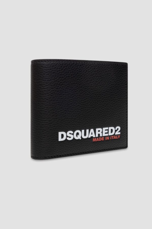 DSQUARED2 Czarny męski portfel skórzany