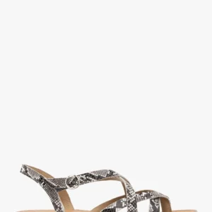 31dd5e2c7c267931225c7cf50788f06693de3e42 Sandały damskie płaskie we wzór węża