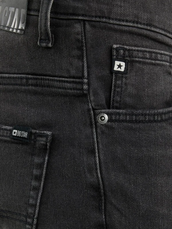 321c2c9175ff3889304c57a5c338c0217436cdf2 Jeansy męskie dopasowane z przetarciami czarne Martin 953