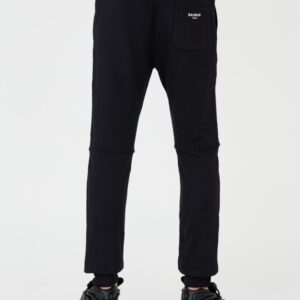 BALMAIN Czarne męskie spodnie dresowe Ribbed Flock Sweatpants