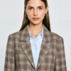 Marynarka damska z dodatkiem wełny w kratę Stilla 000