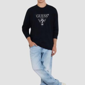 351ed4236e513e3b71e41a91d22a1ab554347212 GUESS Granatowy męski longsleeve Ls Cn