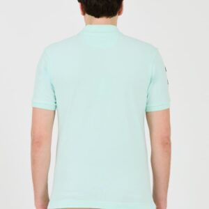 LA MARTINA Miętowe męskie polo z małym logo