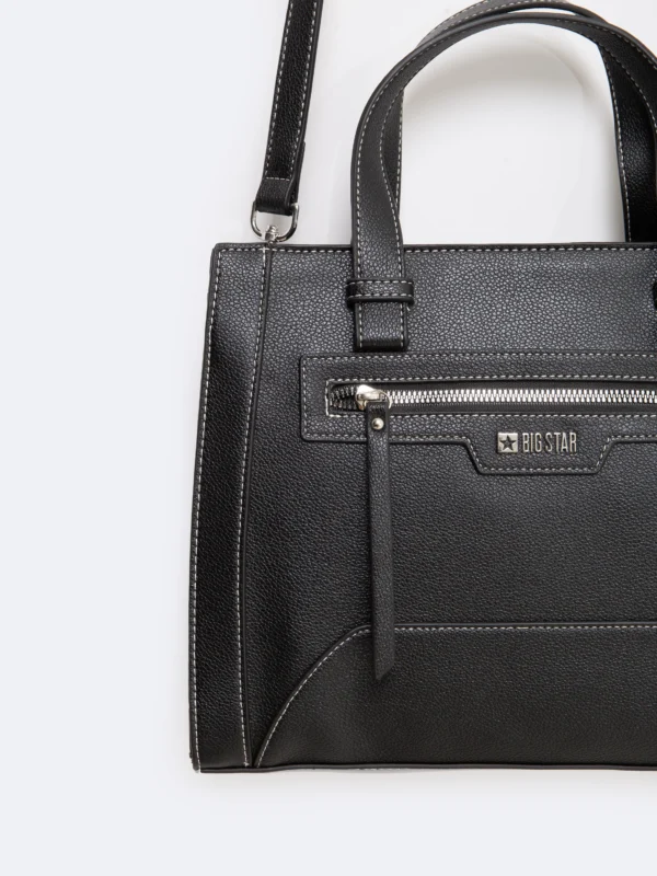 Torebka damska do ręki z dodatkowym paskiem czarna Marana 906