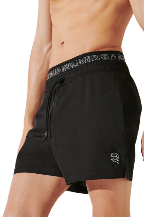 KARL LAGERFELD Czarne kąpielówki męskie Ikon