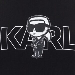 KARL LAGERFELD Czarna bluza damska Ikon z nadrukiem