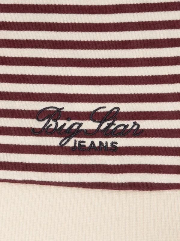 Bluzka dziewczęca w paski bordowo-beżowa Lanla 604