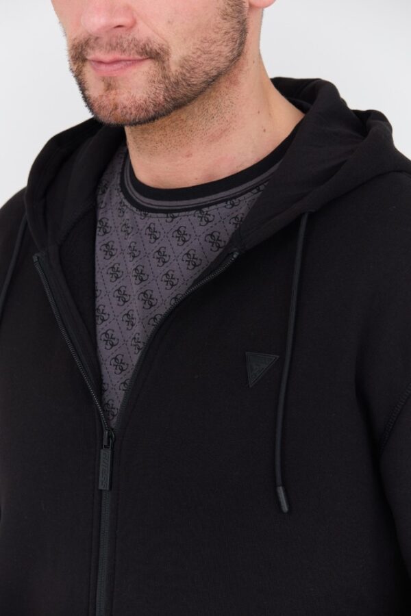 GUESS Czarna męska bluza rozpinana Aldwin Zip