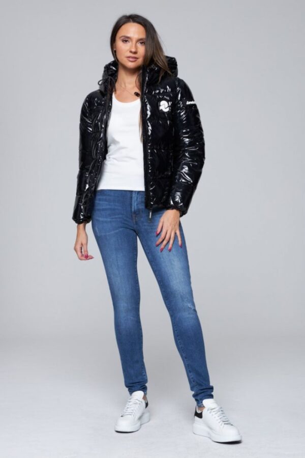 INVICTA Błyszcząca krótka kurtka puchowa damska z kapturem