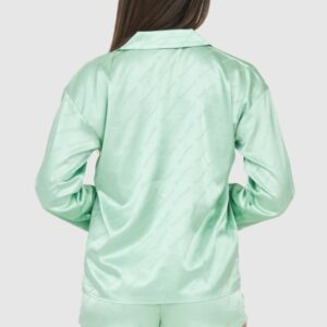 JUICY COUTURE Zielona satynowa koszula piżamowa damska w logo
