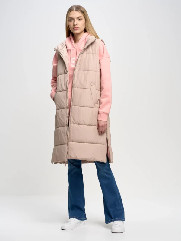 Kamizelka damska pikowana beżowa Nemuna 801