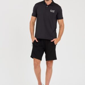 EA7 Czarna męska koszulka polo Ventus 7
