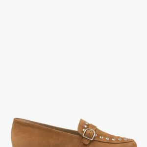 Rude mokasyny z ćwiekami