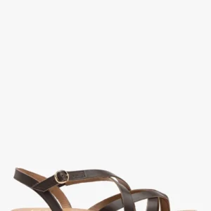 Brązowe sandały damskie płaskie