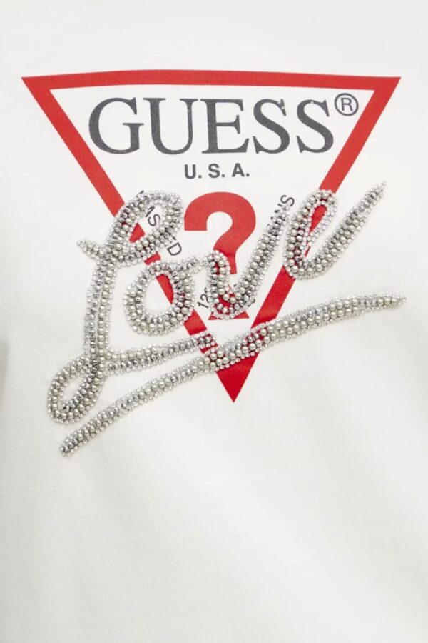 GUESS Biała bluza damska Love