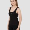 GUESS Czarny damski top Ribbed Knit Tank