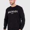 BALMAIN Czarna bluza męska z dużym logo
