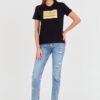 JUST CAVALLI Czarny damski t-shirt R Gold Tiger Label