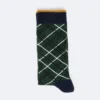 Skarpety męskie bawełniane w romby zielone Pledi 304