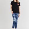 GUESS Czarny t-shirt damski z kolorowym printem