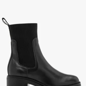 Czarne sztyblety damskie z ozdobną gumą