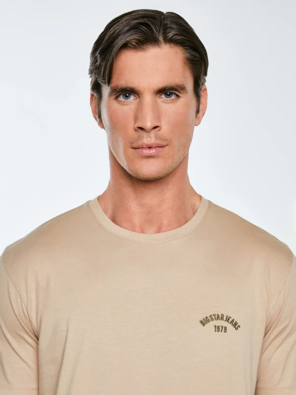 Koszulka męska bawełniana beżowa Vincer 805