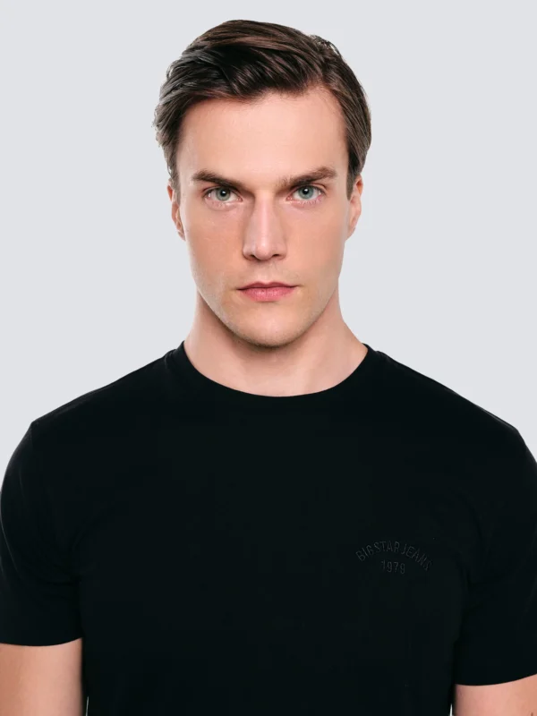 Koszulka męska bawełniana czarna Vincer 906