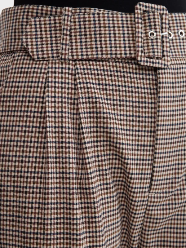 3d5336294dcb0398b9598d294117a58f631bb29b Spodnie damskie cygaretki z wysokim stanem w kratę Melisanai 000/ Melisana 000