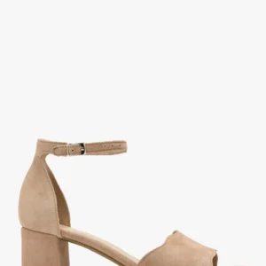 Beżowe sandały z ozdobną cholewką