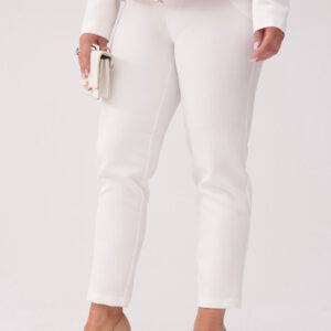 Eleganckie biznesowe spodnie Amelia w kolorze ecru PLUS SIZE XXL OVERSIZE WIOSNA