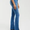 3f404dd6b047f1d1376930ea3dbfe4c3df1a1450 Jeansy damskie bootcut z rozcięciami niebieskie Blake 402