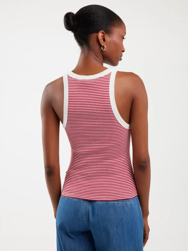 3fcadaa887d42fc8269022e67c5a2a462d5e9a57 Koszulka damska na ramiączkach w prążek biało-czerwona Livia 603