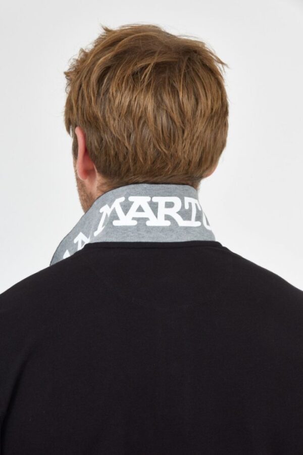 LA MARTINA Czarne męskie polo z długim rękawem