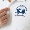 LA MARTINA Białe męskie polo z dużym logo