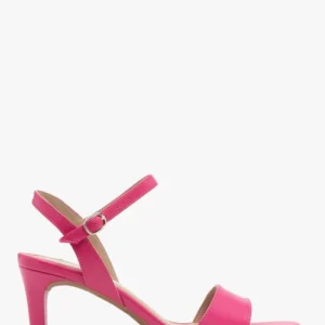 Fuksjowe sandały damskie na szpilce