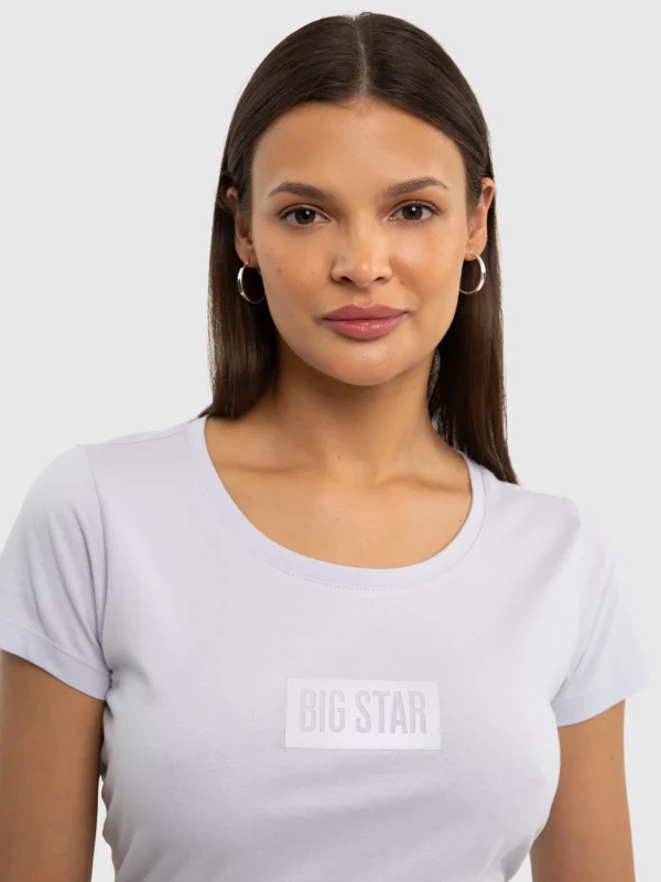 416fe00fded945fe2e314db8eb50e5f4d77da5d2 Koszulka damska z logo BIG STAR na piersi fioletowa Avalyntia 500